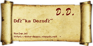 Dóka Dezső névjegykártya