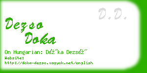 dezso doka business card